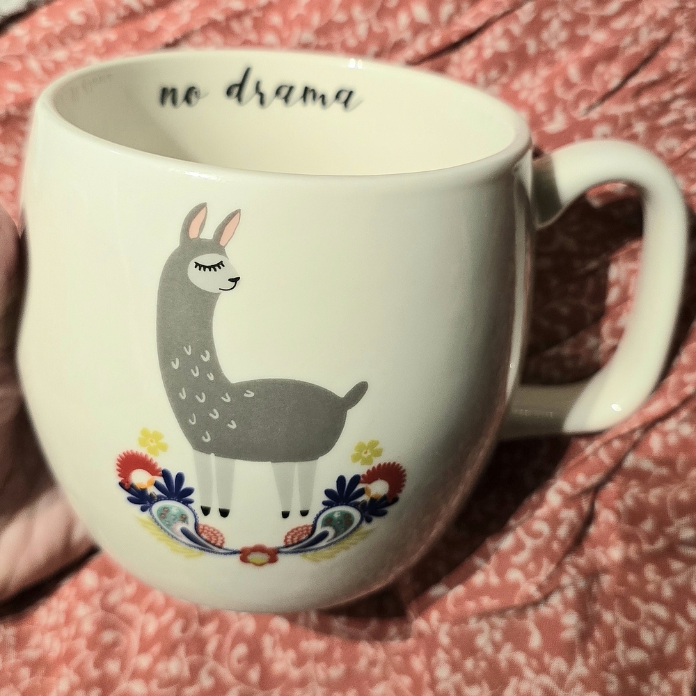 Cute Opalhouse Llama Mug with Floral Design